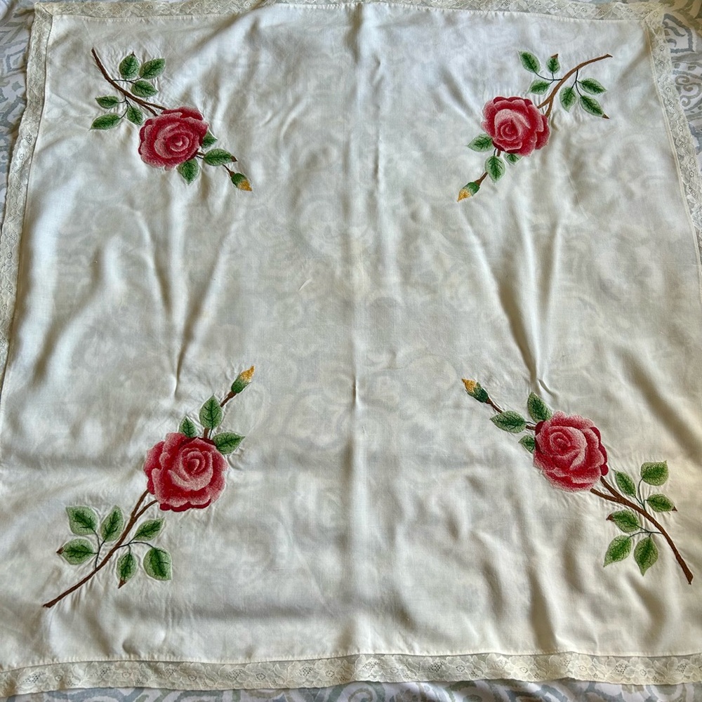 Lovely vintage embroidered tablecloth